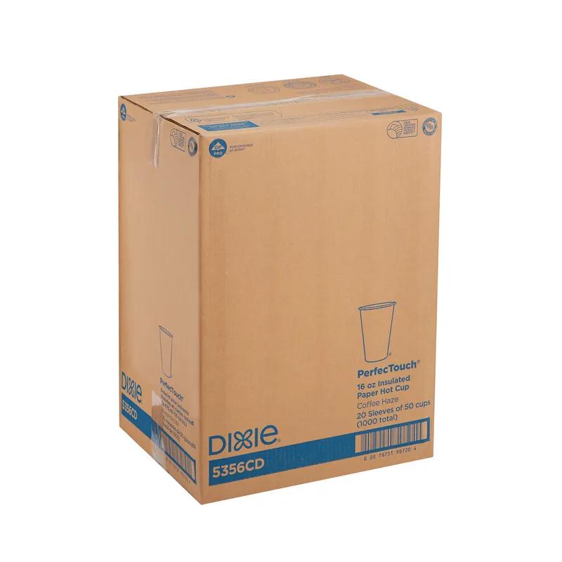 Dixie® Perfect Touch Hot Cup Insulated 16 OZ Double Wall Poly-Coated Paper Multicolor Coffee Haze 1000/Case