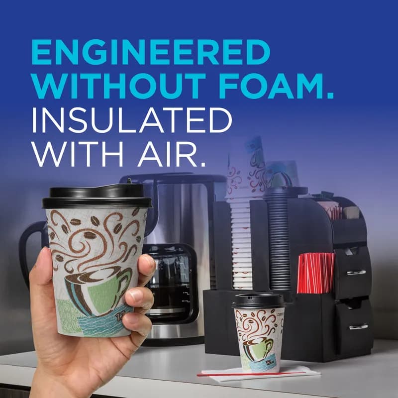 Dixie® Perfect Touch Hot Cup Insulated 16 OZ Double Wall Poly-Coated Paper Multicolor Coffee Haze 1000/Case