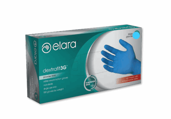 dextrafit3G™ Examination Gloves Medium (MED) Blue Nitrile Powder-Free 100 Count/Box 10 Box/Case