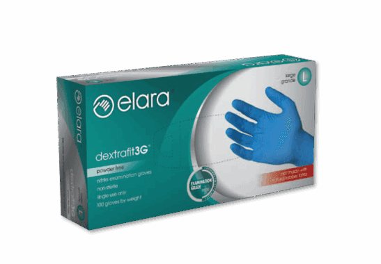 dextrafit3G™ Examination Gloves Large (LG) Blue Nitrile Powder-Free FDA Compliant 100 Count/Box 10 Box/Case