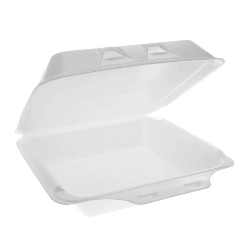 Take-Out Container Hinged With Dome Lid 9X9.1X3.3 IN Polystyrene Foam White Square 150/Case