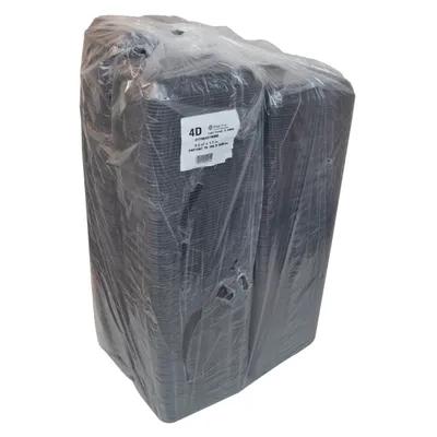 4D1 Supermarket Tray 9.25X7X1.25 IN Polystyrene Foam Black Rectangle Heavy 400/Case