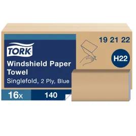 Tork H22 Windshield Towel  10.25X9.25 IN Paper Blue Single Fold Embossed Refill Universal 140 Count/Pack