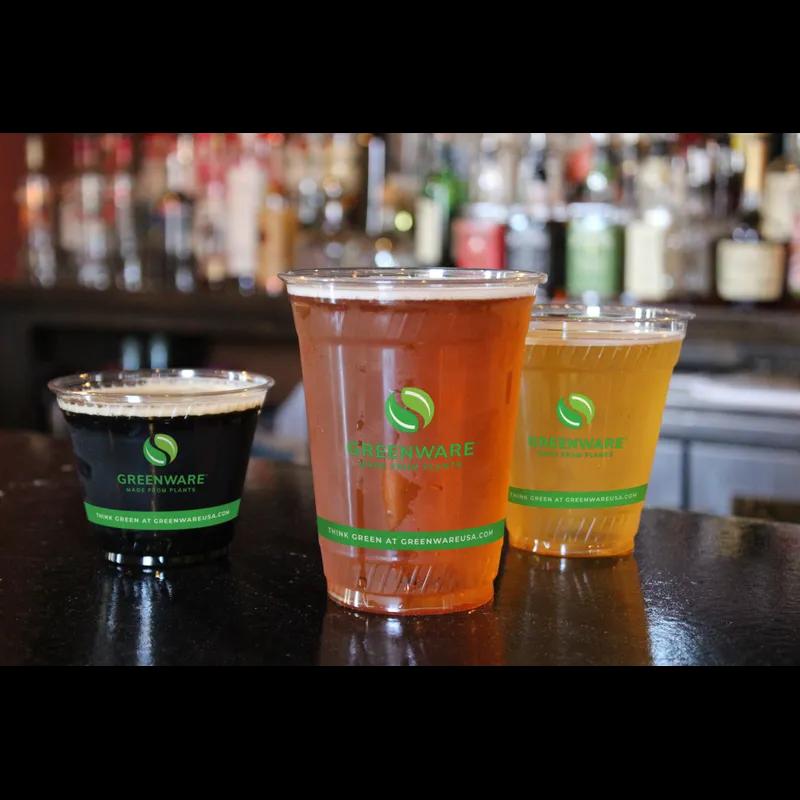 Greenware® Cold Cup 12-14 OZ PLA Clear Stock Print 98MM 1000/Case