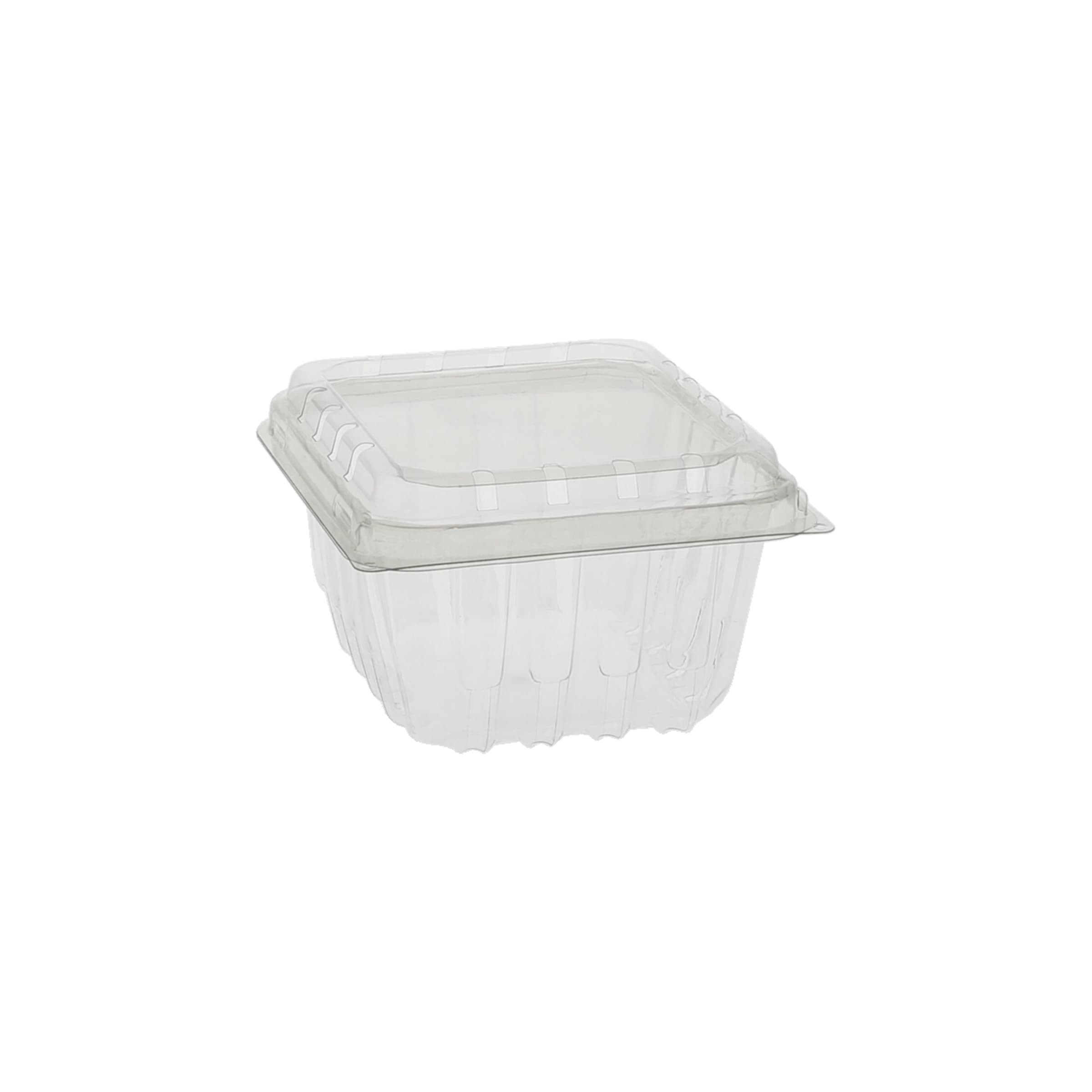 Berry Basket Hinged With Dome Lid 16 OZ PET Clear Square 516/Case