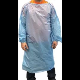 Heritage General Purpose Gown XL 50 IN Blue 1.5MIL PE 50/Case