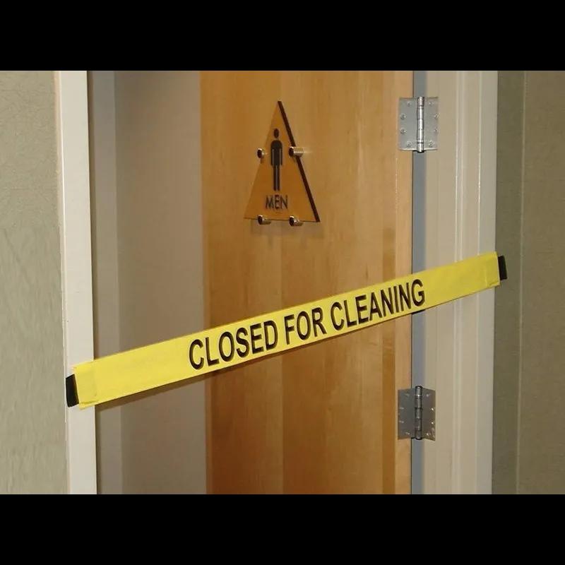 Belt Barrier 42X3 IN Closed For Cleaning Yellow Black Nylon Magnet Magnetic 1/Each