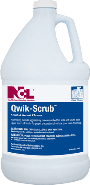 QWIK-SCRUB Floor Cleaner 1 GAL Heavy Duty 4/Case