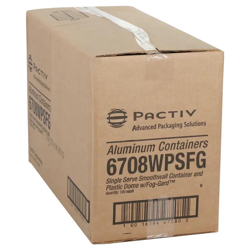 Take-Out Container Base & Lid Combo With Dome Lid 22 OZ Aluminum OPS Black Gold Clear Oval Single Serve Size 100/Case