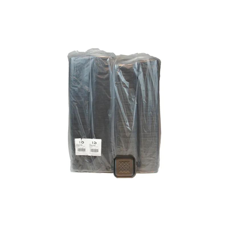 1S Meat Tray 5.1X5.1X0.65 IN Polystyrene Foam Black Rectangle 1000/Case