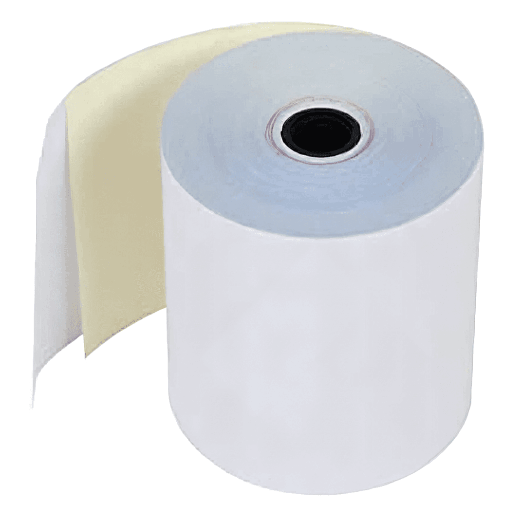 Victoria Bay Register Tape Roll Paper 2PLY White Yellow For POS & Cash 50/Case