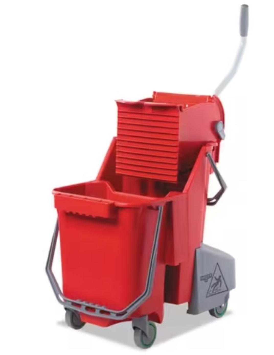 Mop Bucket & Wringer 8 GAL Red Side Press 1/Each
