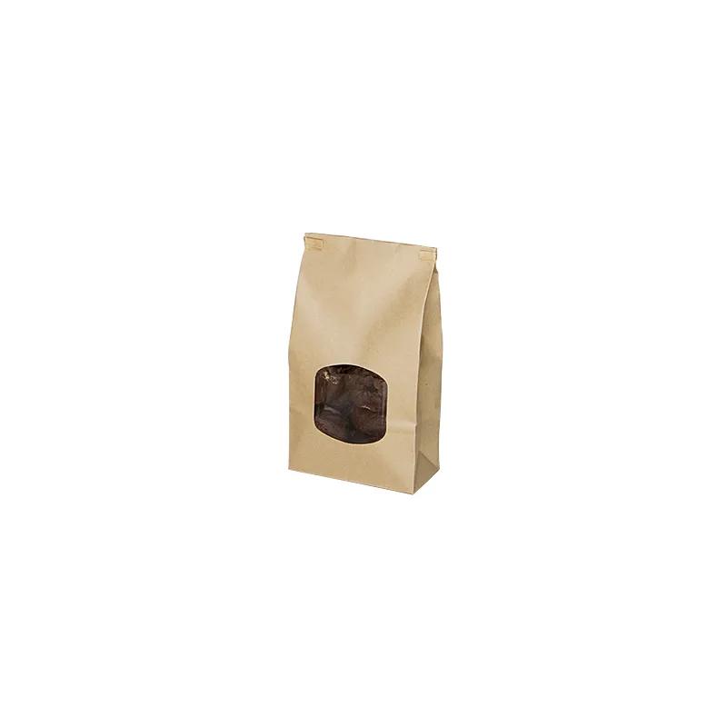 Bagcraft® Bag 4.75X2.5X9.5 IN Poly-Lined Paper Kraft With Tin Ties Closure Gusset With Window 1000/Case