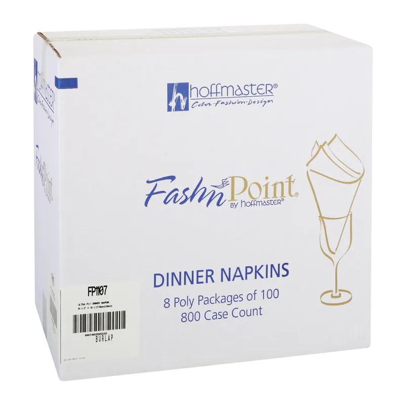 Dinner Napkins Burlap Print Paper 1/8 Fold Premium 800/Case