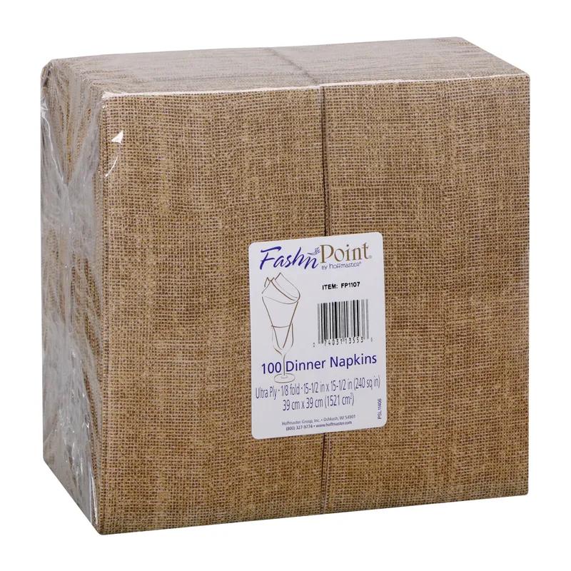 Dinner Napkins Burlap Print Paper 1/8 Fold Premium 800/Case