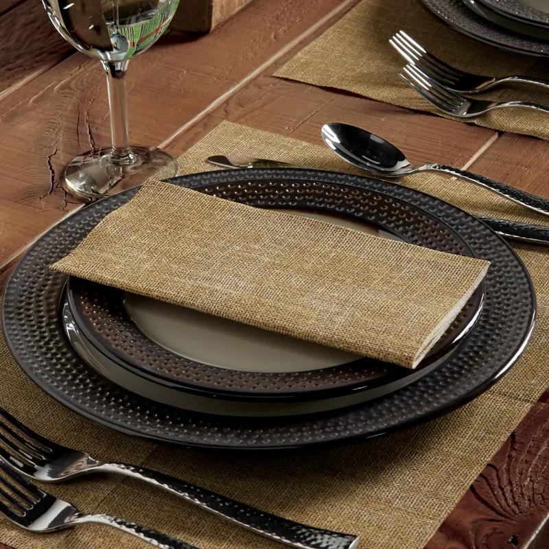 Dinner Napkins Burlap Print Paper 1/8 Fold Premium 800/Case