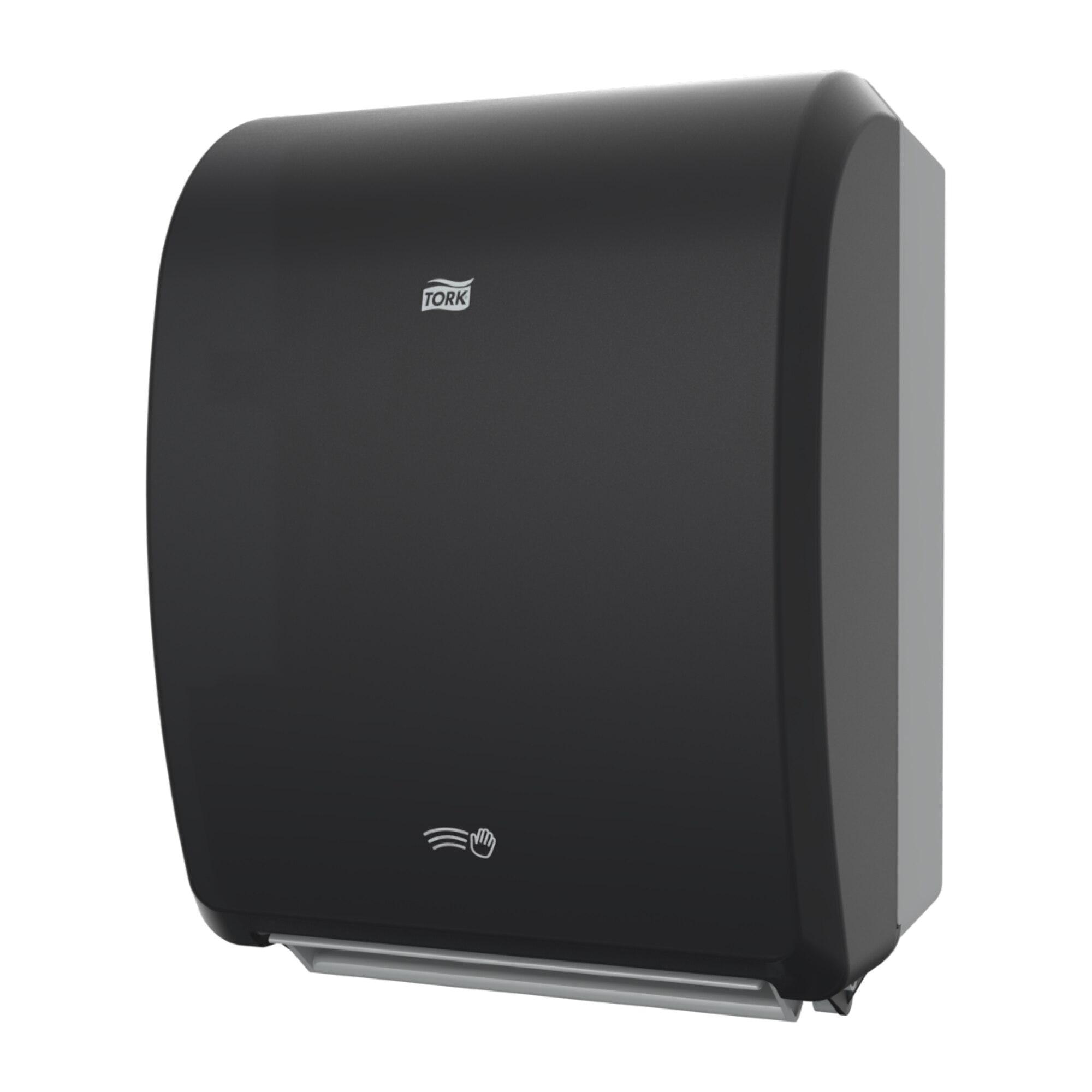 Tork H80 Paper Towel Dispenser 9.32X12.32X15.95 IN Plastic Wall Mount Black Electronic Sensor 1/Each