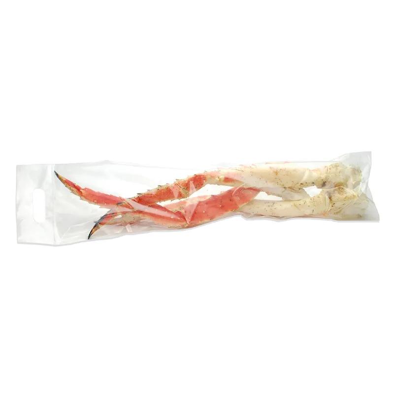 Crab Leg Bag 7X25 IN LDPE 3.5MIL Clear With Die Cut Handle Zip Seal Closure FDA Compliant Reclosable 250/Case