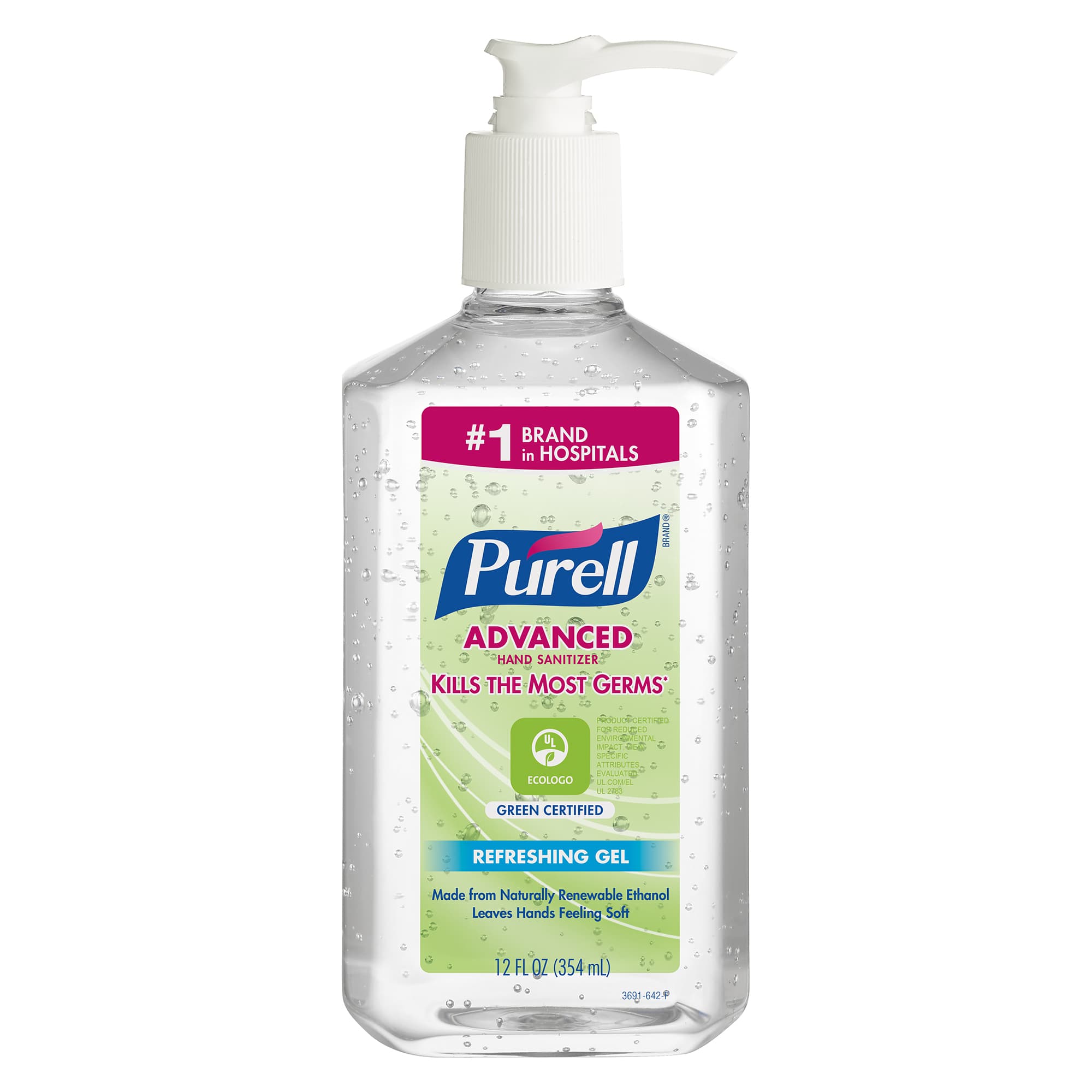 Purell® Hand Sanitizer Gel 12 OZ 2.25X2.7X7.5 IN Fragrance Free Advanced 12/Case