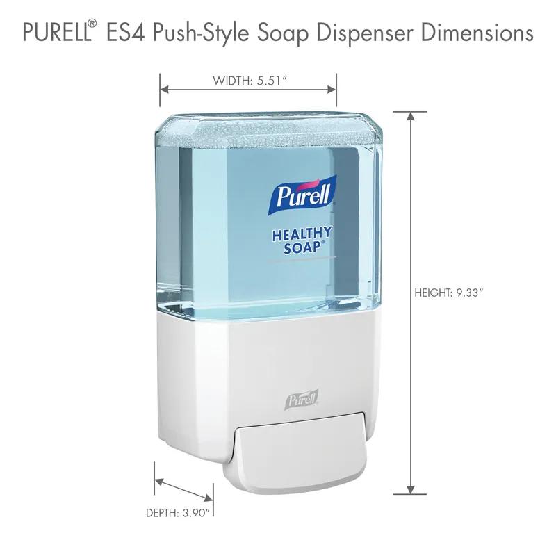 Purell® ES4 Soap Dispenser 1200 mL 10X6.5X5.38 IN White Push Style Surface Mount 1/Each