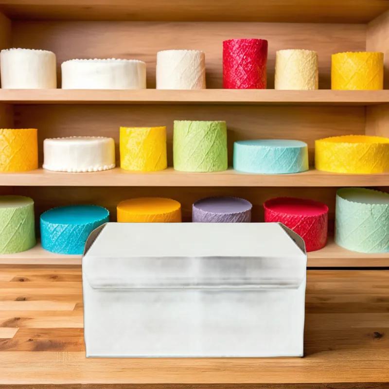 Easy Lock Cake Box 6.5X6.5X3 IN SUS Paperboard CRB White Square Lock Corner 1-Piece 250/Bundle