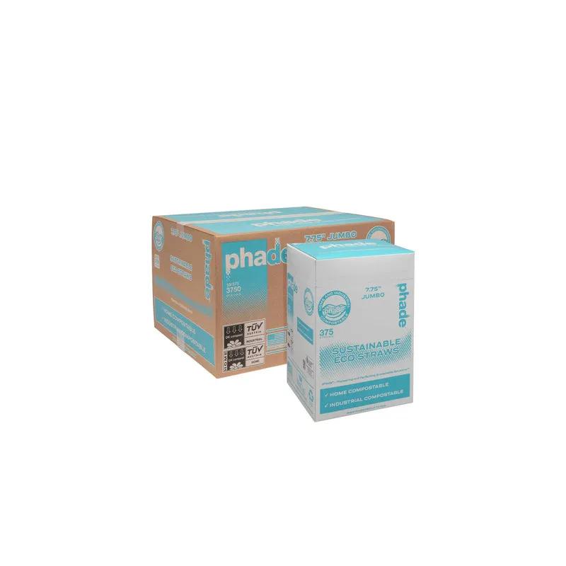 phade® Jumbo Straw 0.219X7.75 IN PHA Teal Paper Wrapped 375 Count/Pack 10 Packs/Case 3750 Count/Case