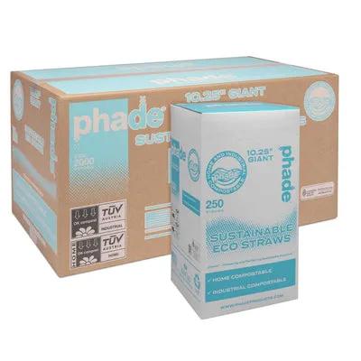 phade® Giant Straw 0.284X10.25 IN PHA Teal Paper Wrapped 250 Count/Pack 8 Packs/Case 2000 Count/Case