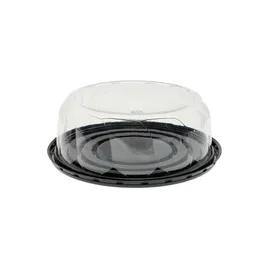Cake Container & Lid Combo 7IN Cake With High Dome Lid 9X3.25 IN PET Clear Black Round Swirl 100/Case