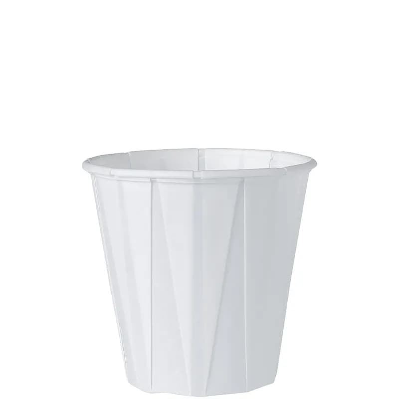 Solo® Souffle & Portion Cup 3.5 OZ Treated Paper White Leak Resistant 100 Count/Bag 50 Bags/Case 5000 Count/Case