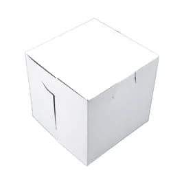 Bakery Box 4.5X4.5X4.5 IN Clay-Coated Kraft Board White Kraft Square Lock Corner 200/Case