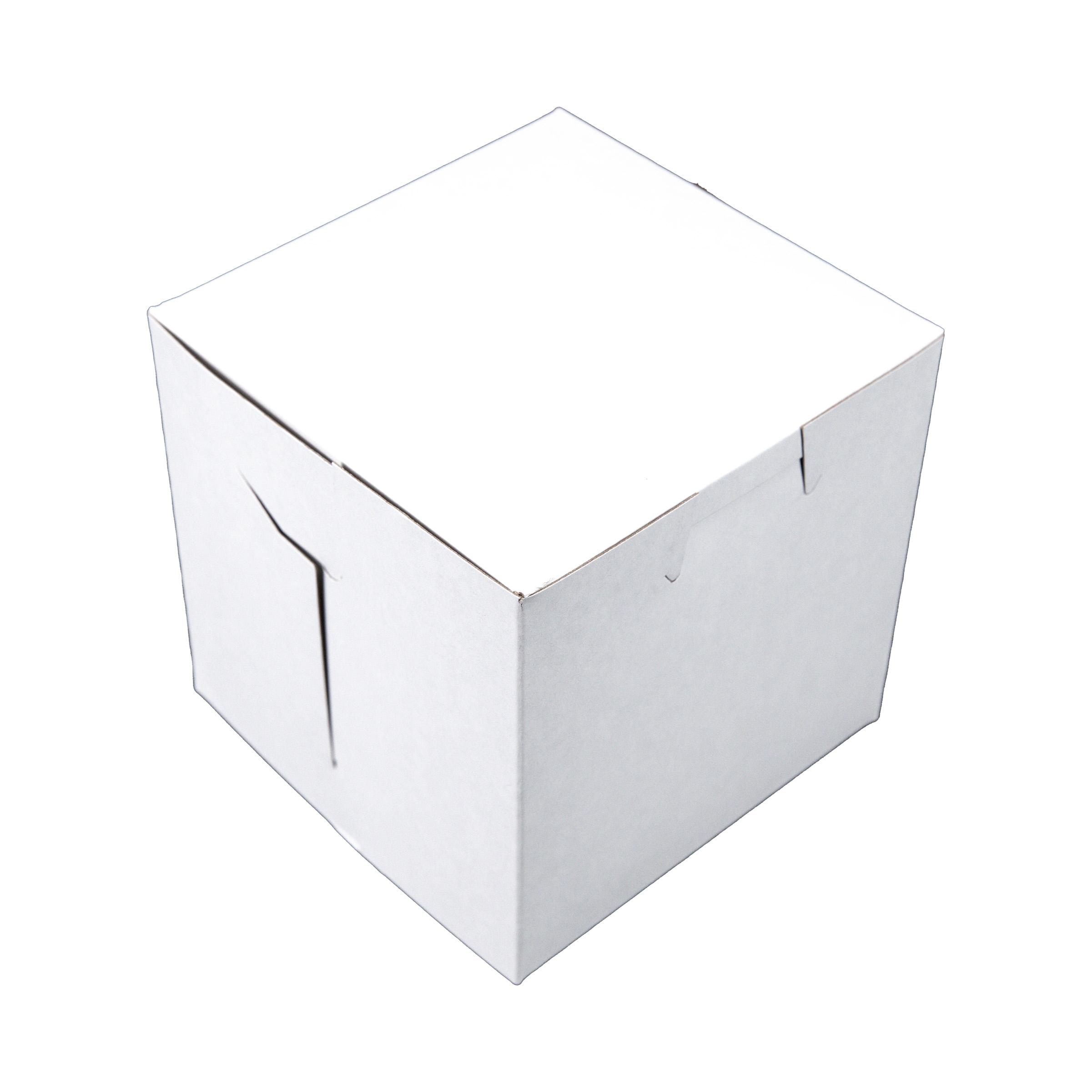 Bakery Box 4.5X4.5X4.5 IN Clay-Coated Kraft Board White Kraft Square Lock Corner 200/Case