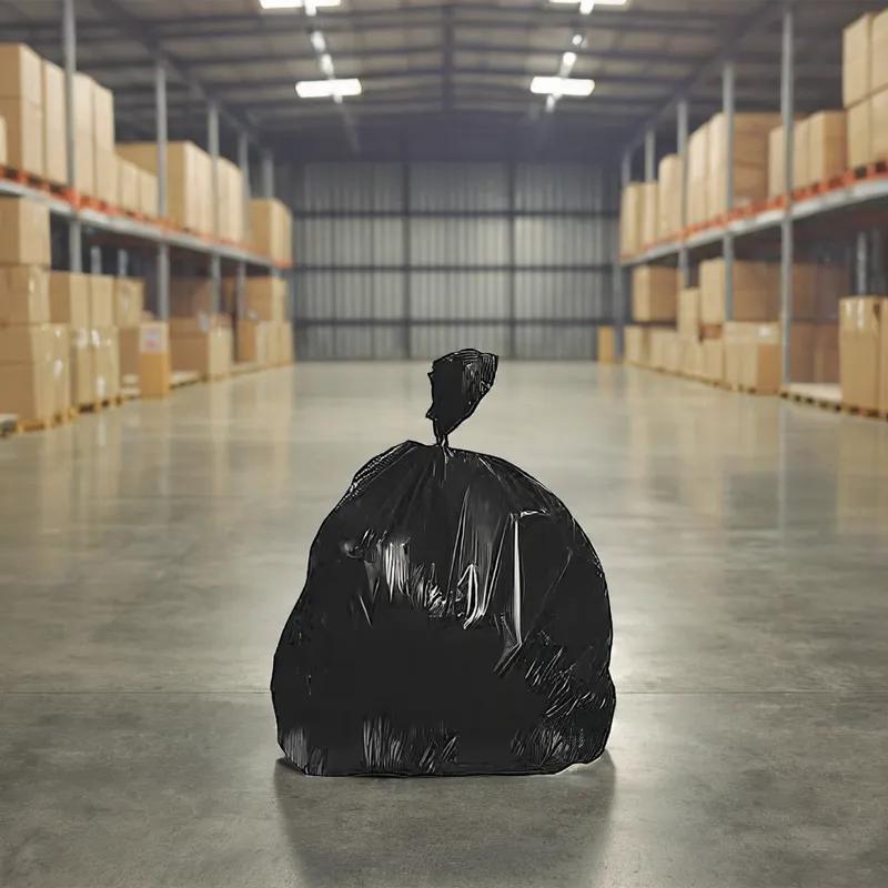 Can Liner 23X17X46 IN 40-45 GAL Black Plastic 3MIL 100/Case