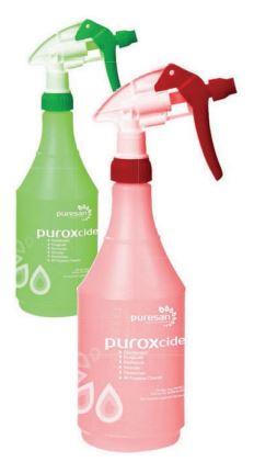 Puroxcide Puresan Puroxicide Heavy Duty Spray Bottle & Trigger Sprayer 32 FLOZ Plastic Red 6/Case
