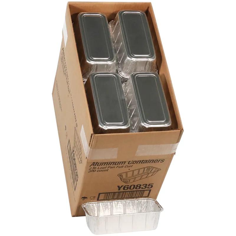 Bread & Loaf Pan 35.2 OZ 8.5X4.5X2.5 IN Aluminum Silver Rectangle Deep Full Curl 300/Case