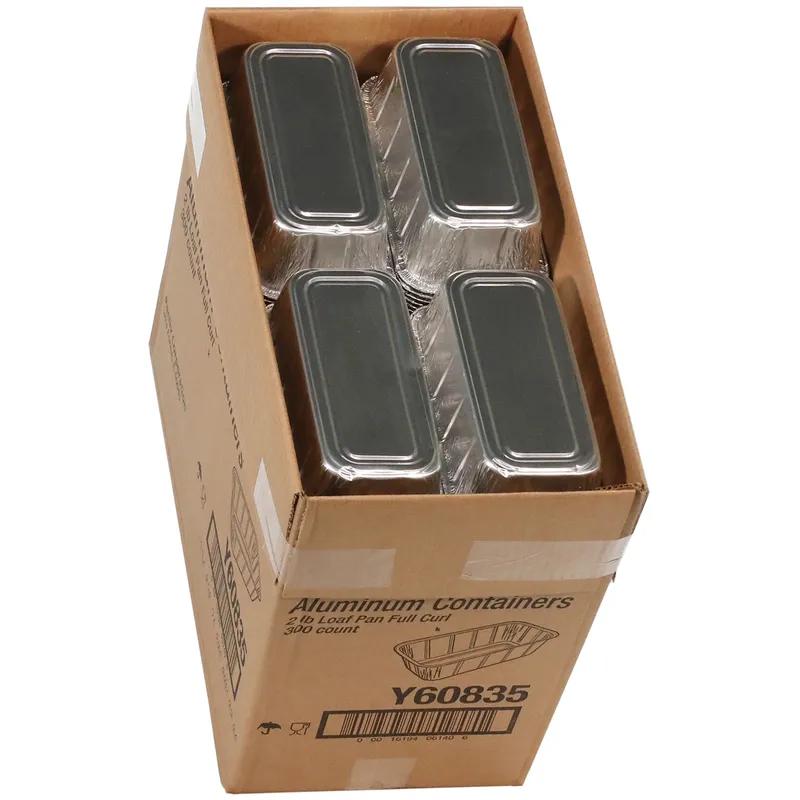 Bread & Loaf Pan 35.2 OZ 8.5X4.5X2.5 IN Aluminum Silver Rectangle Deep Full Curl 300/Case