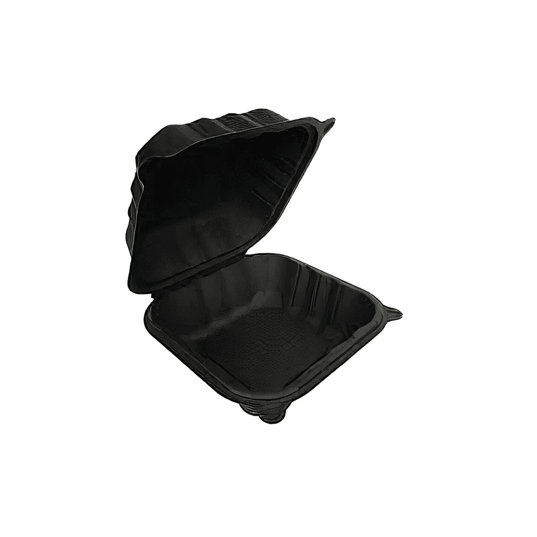 Ceres Take-Out Container Hinged 5.94X5.5X3.38 IN Polystyrene Foam Black Grease Resistant 500/Case