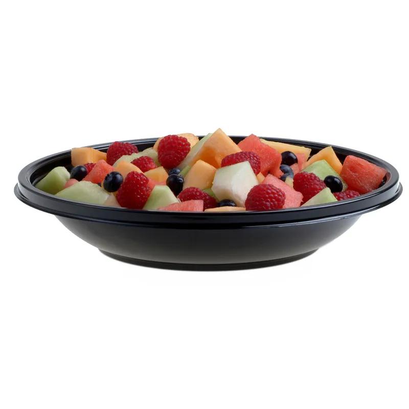 Bowl Large (LG) 24 OZ PET Black Round Shallow 100/Case