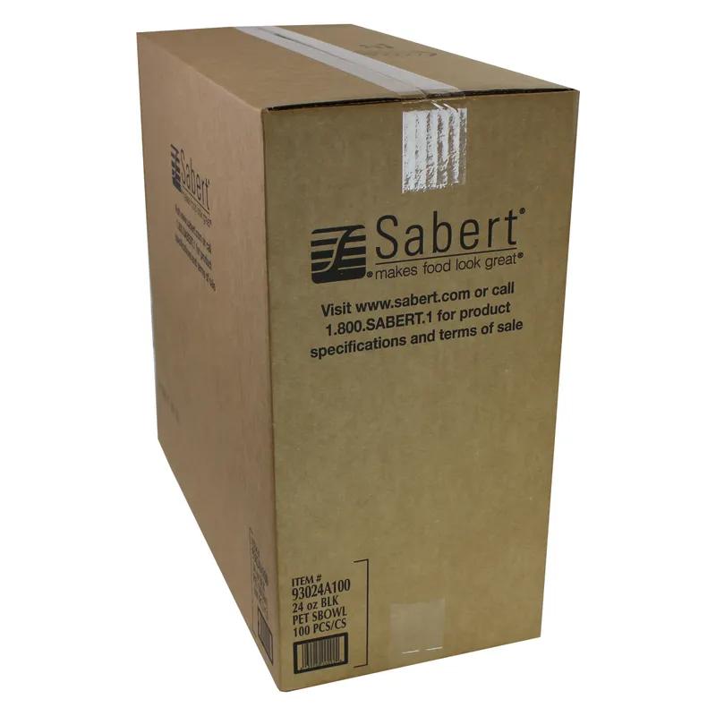 Bowl Large (LG) 24 OZ PET Black Round Shallow 100/Case