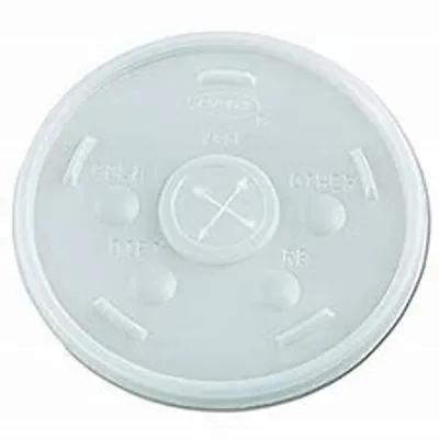 Lid Flat PS Translucent For Cold Cup With Hole 1000/Case