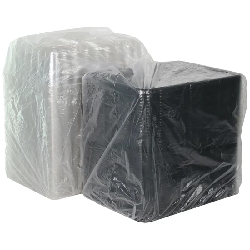 RoseDome Cake Container & Lid Combo With Dome Lid 1/4 Size 15X11X4.25 IN PET Black Clear Rectangle Long Tab 50/Case