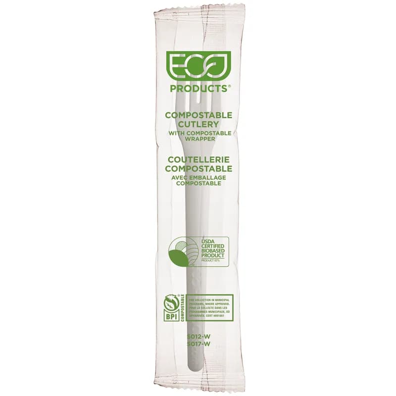Plantware® Fork 6 IN PLA White 1000/Case