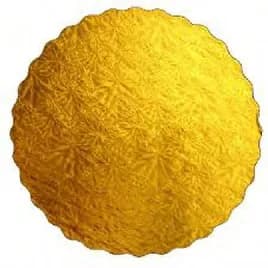 Cake Circle 8 IN Cardboard Gold Scalloped Embossed Light Weight 200/Case