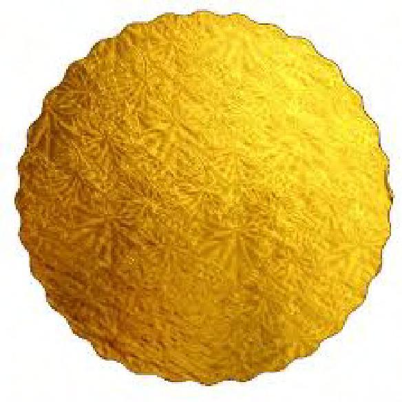 Cake Circle 8 IN Cardboard Gold Scalloped Embossed Light Weight 200/Case