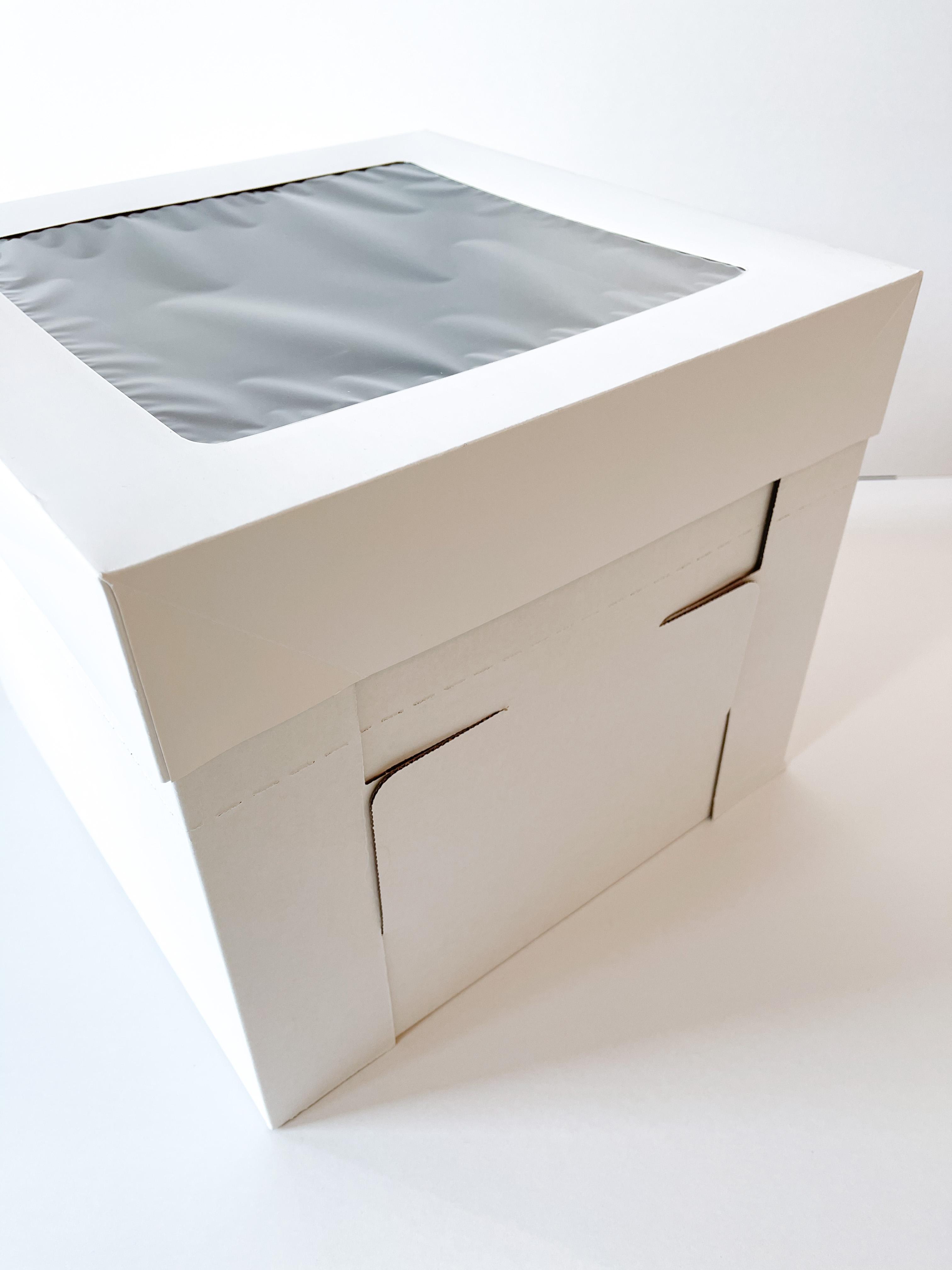 Flexbox Cake Box 12X12X12 IN Paperboard White Square With Window 25/Case