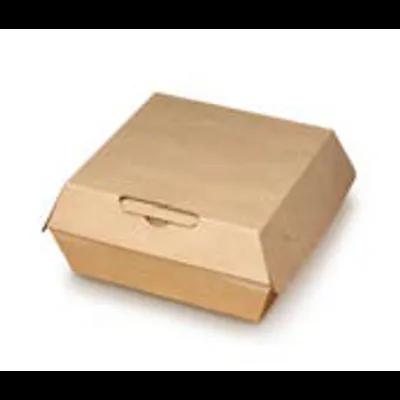 Bagcraft® EcoCraft® Take-Out Box Hinged With Dome Lid 5X5X2.63 IN Paper Kraft Square Fluted Insulated 300/Case