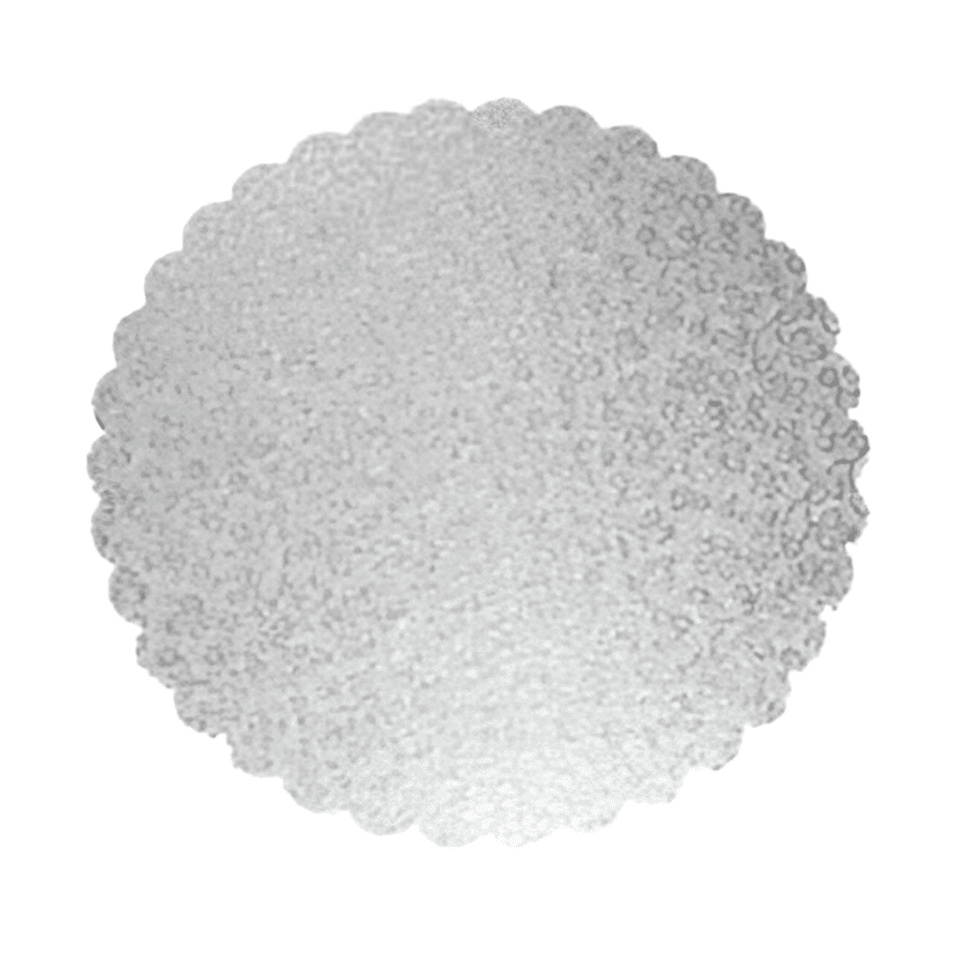 Cake Board 10 IN Paperboard Silver Scalloped 200/Case