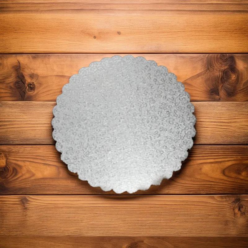 Cake Board 10 IN Paperboard Silver Scalloped 200/Case
