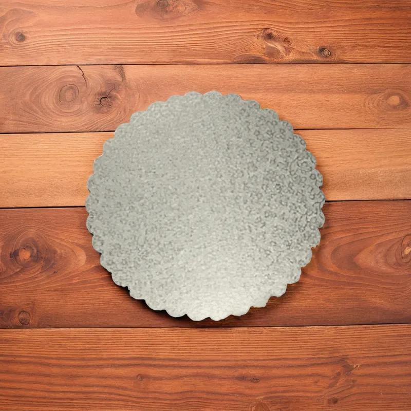 Cake Board 10 IN Paperboard Silver Scalloped 200/Case