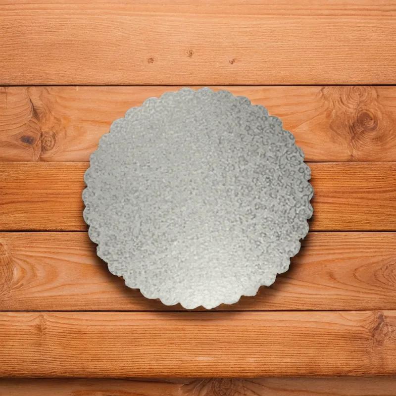 Cake Board 10 IN Paperboard Silver Scalloped 200/Case