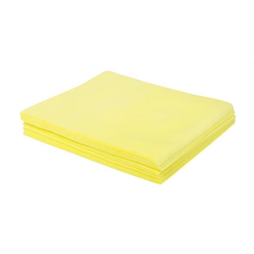 TaskBrand® Dust Cloth 24X24 IN Medium Duty Yellow Stretchable Flat Mineral Oil Treated 50 Count/Pack 10 Packs/Case